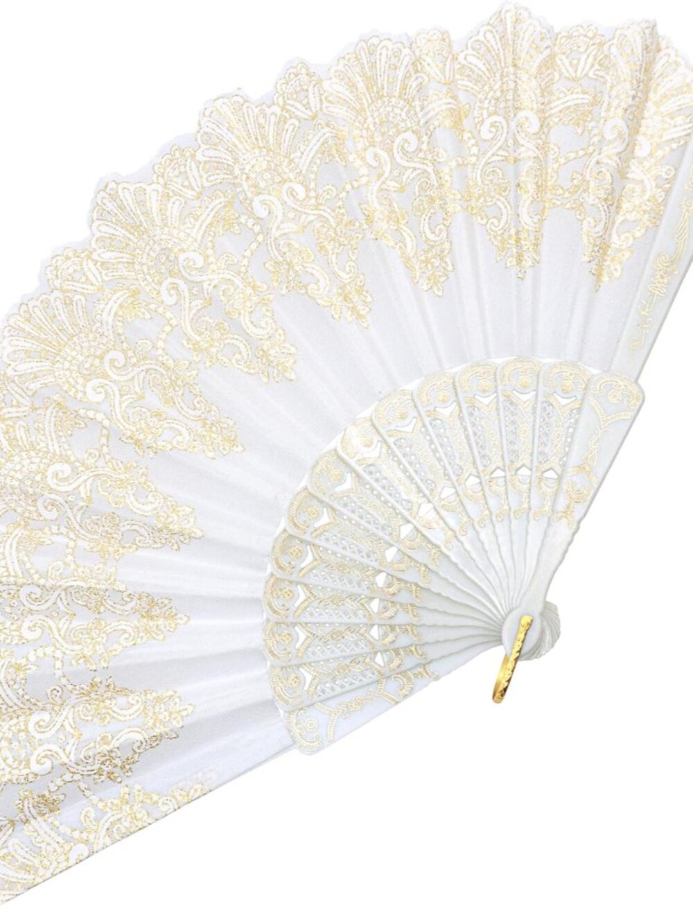 Hand Fan Foldable, Decorative Folding Fans for Women, White